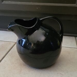 Sleek Black Ceramic Pitcher